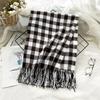 Scarf Autumn and Winter Imitation Cashmere Houndstooth Shawl for Women Trendy and Versatile Warm Long Tassel Scarf