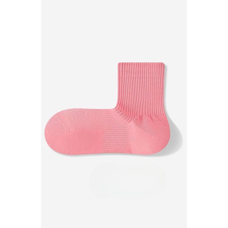 Spring and Summer Pure Cotton Mid-calf Socks for Women, Mesh Breathable, Thin, Antibacterial and Deodorizing Sports Cotton Socks