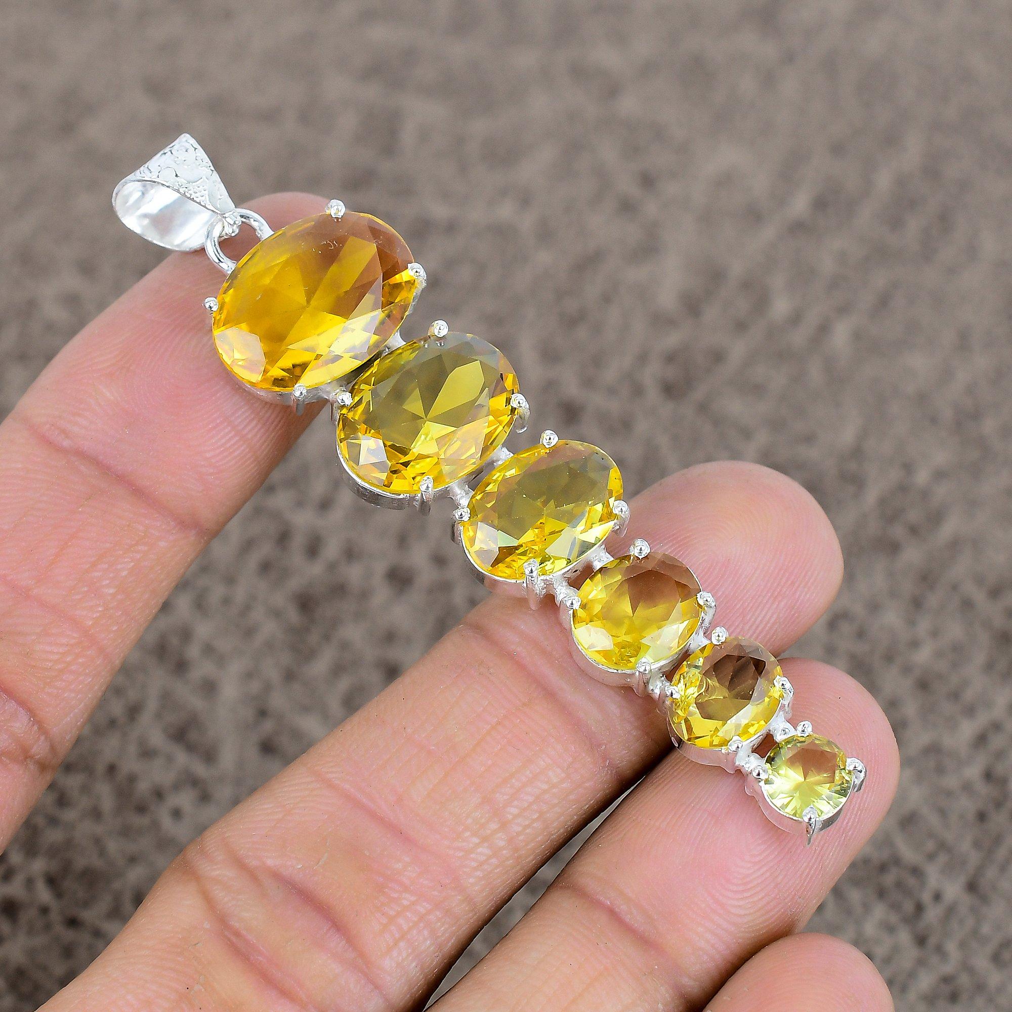 

Citrine Gemstone Handmade 925 Sterling Silver Jewelry Pendant 3.03 KKG-73