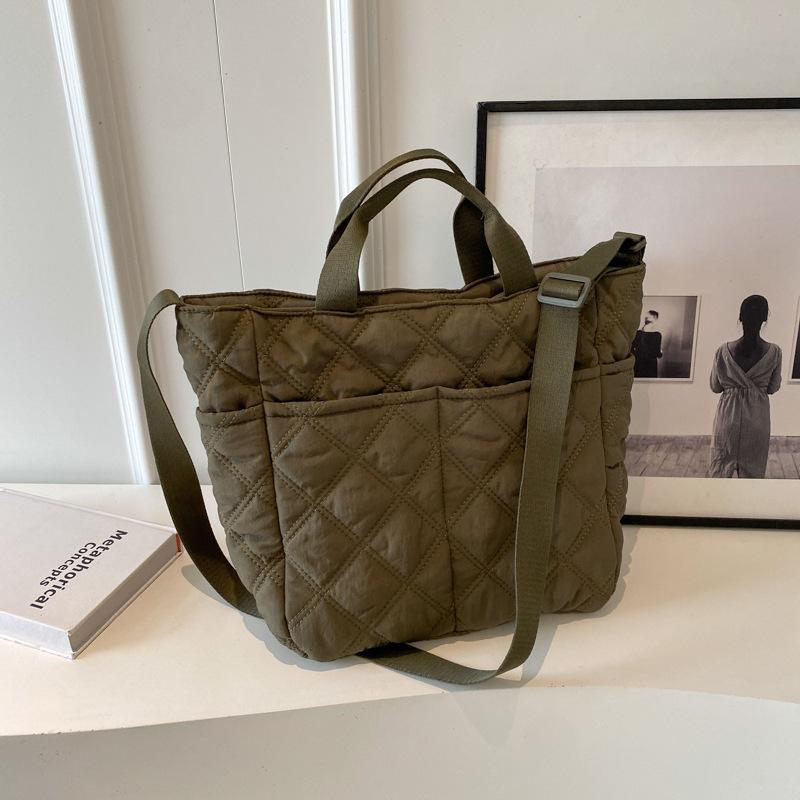 Large-capacity Bag Women's Autumn and Winter New Canvas Portable Tote Bag Leisure Work Commuting Versatile Messenger Cotton Bag