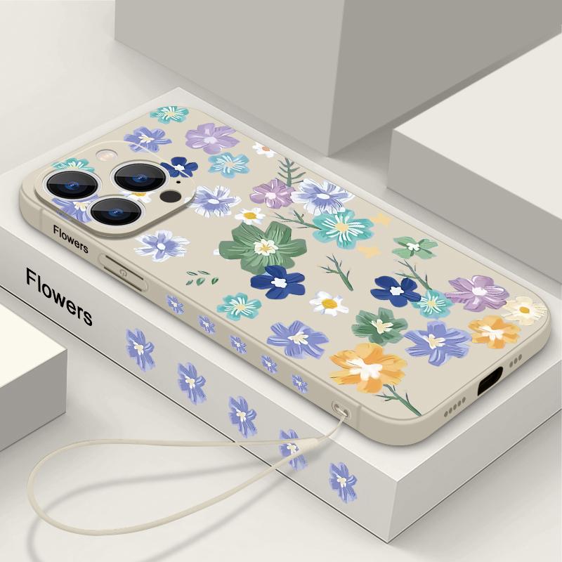 Flowers Print Magnetic Case For iPhone Air 16e 17 16 15 14 13 12 Pro Max 11 For Magsafe Wireless Charge Silicone Soft TPU Cover
