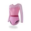 Womens Long Sleeve Ballet Leotard With Mesh Overlay Dancewear Practice Gymnastics Fitness