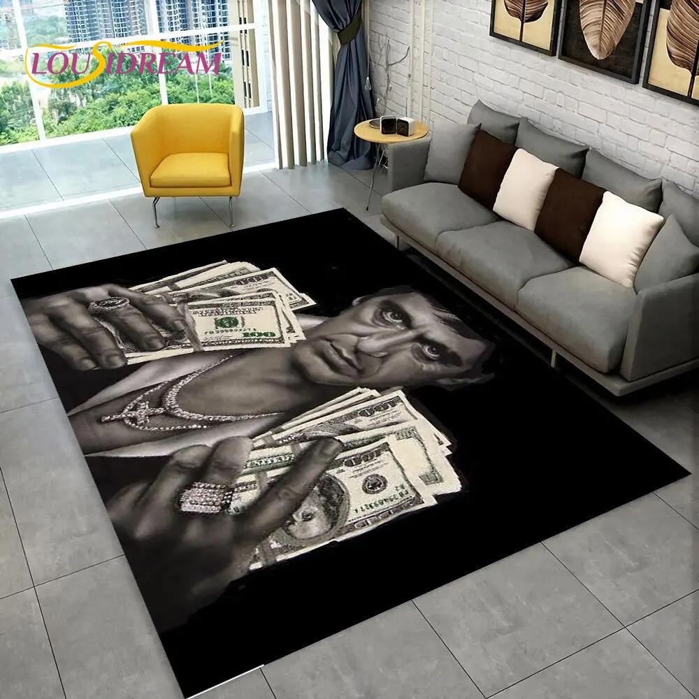 Movie Scarface Tony 3D Printing Area Rug Large,Carpet Rug for Living Room Bedroom Sofa Doormat Decor,Kid Play Non-slip Floor Mat