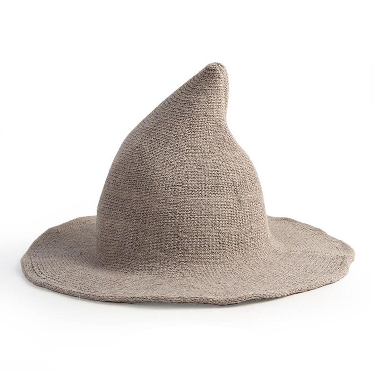 

Унисекс Spire Witch Hat Prop Кепка для косплея Теплые шапки Осень Зима Отдых на природе Шляпы Дорожные Аксессуары для Женщин Мужчин хаки