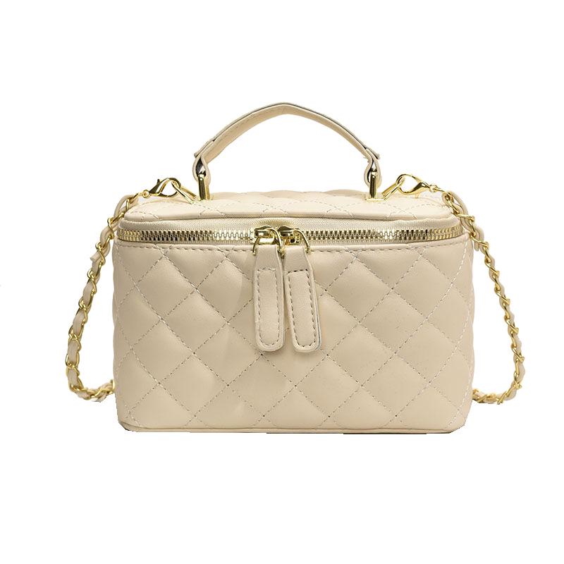 Xiao Xiang Trendy Diamond Lattice Chain Mini Handbag - Versatile Shoulder & Crossbody Square Bag