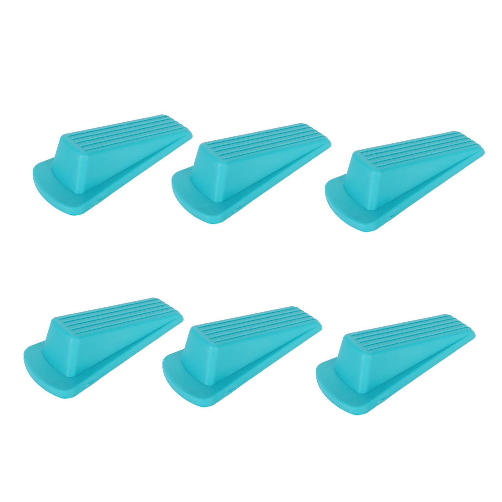 

6 шт. дверных стопоров, толстые, гибкие, штабелируемые, прочные, TPR, антидеформационные дверные клинья для 1,2 дюйма синий