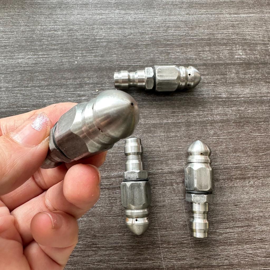 Pressure Washer Sewer Jetter Nozzle with 1/4inch Quick Connector Stainless Steel Sewer Jetter Nozzle for Roof and Path Cleaning