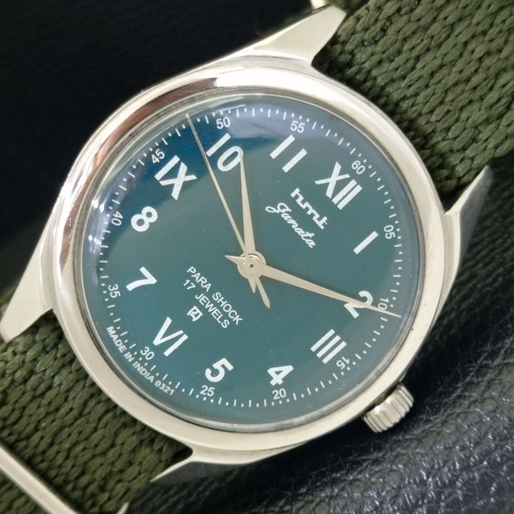 

ВИНТАЖНЫЕ ЧАСЫ HMT JANATA С РУЧНЫМ ЗАВОДОМ, ИНДИЙСКИЕ МУЖСКИЕ, ЗЕЛЕНЫЙ ЦИФЕРБЛАТ, a700084-5 R201-a700084
