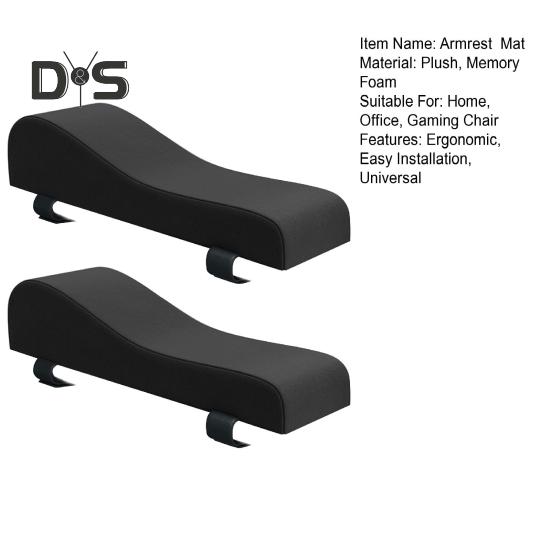 1 Par Armstödskudde i Memoryskum Stolarmstödskudde med Justerbara Remmar Armbågsstödskudde för Hem Gamingstol Kontorsstol
