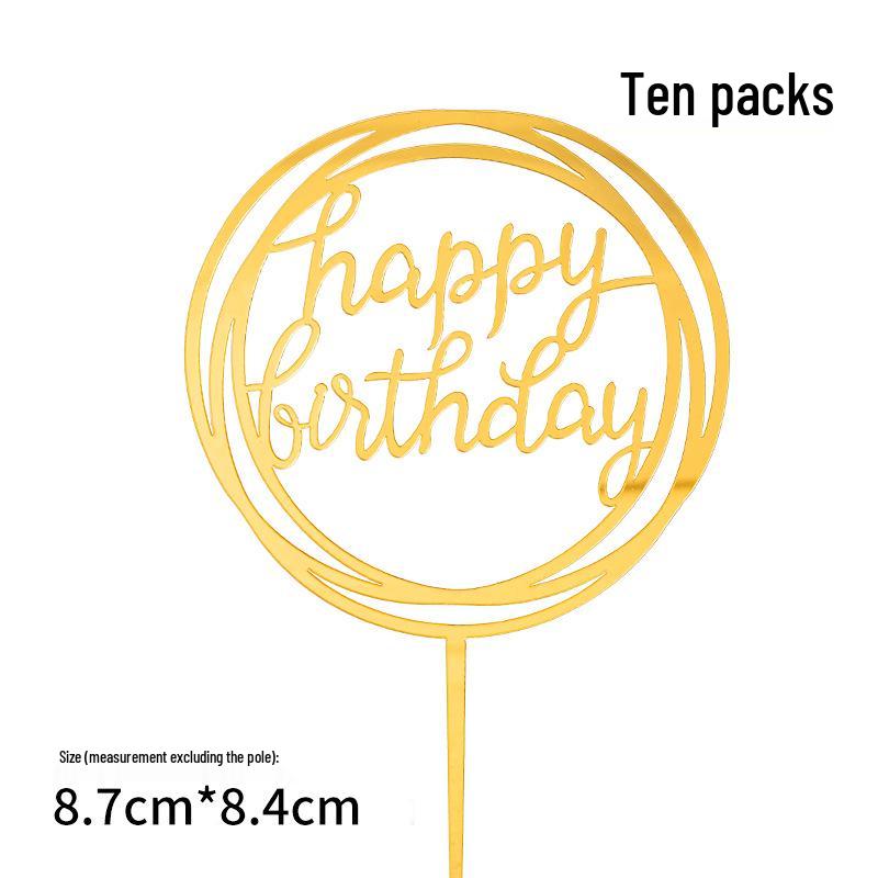 50-Pack Acrylic 'Happy Birthday' Cake Toppers - Popular Party Decorations with Free Shipping