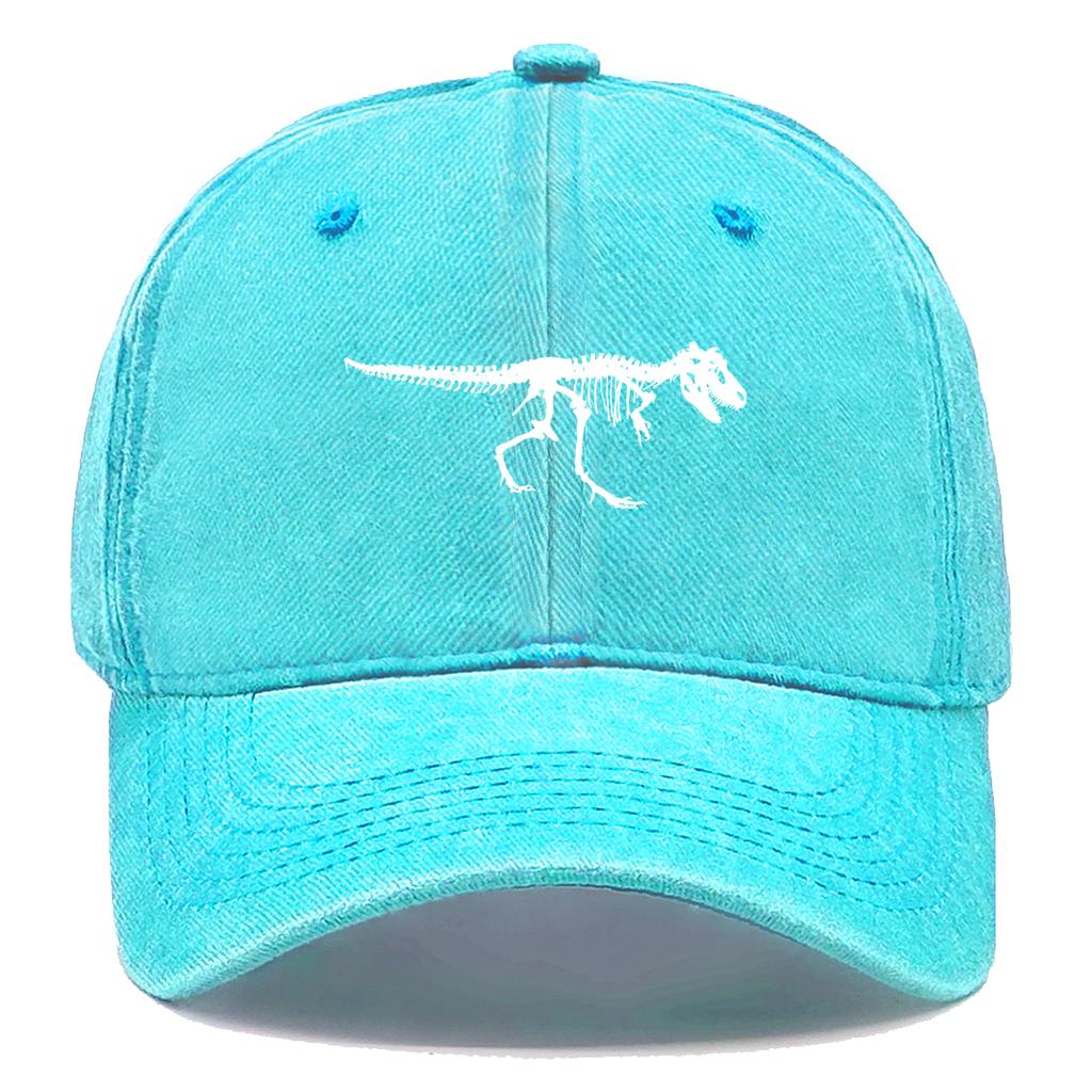 Skeleton Dinosaur Print Baseball Cap Adjustable Snapback Sun Cap Animal Sports Hat Retro Protective Hat For Unisex Women
