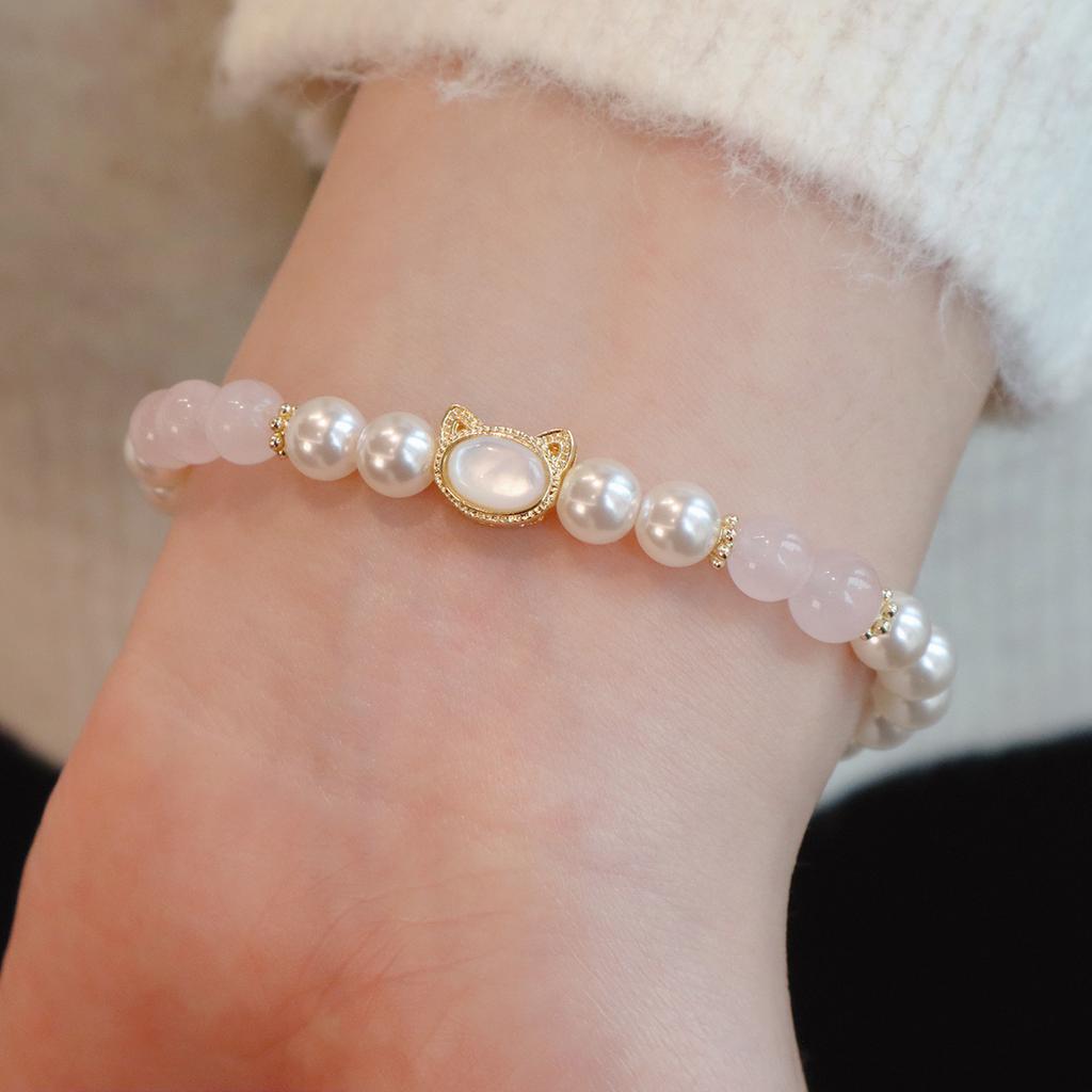 Temperament Jewelry, Natural Amethyst Bracelet, Strawberry Crystal Light Luxury Bangles Women Fashion Jewelry Accessories Gift