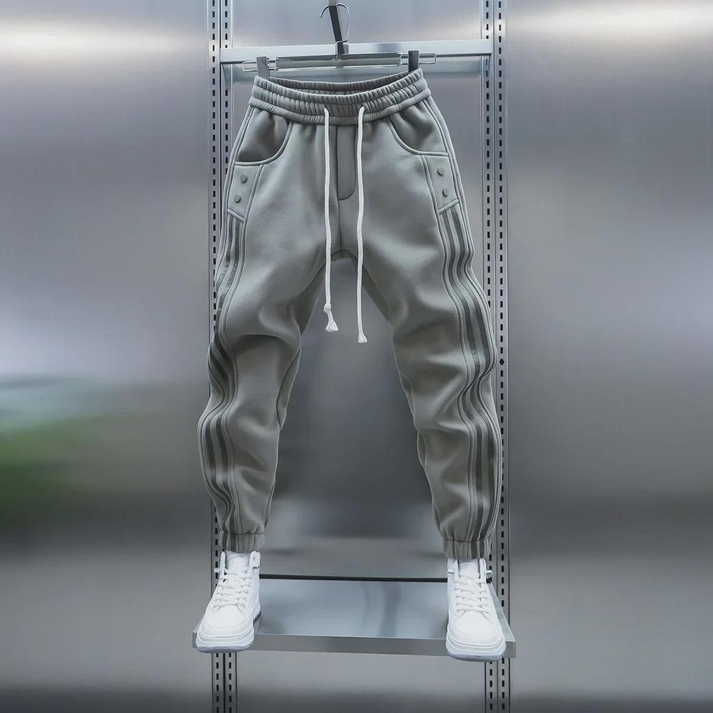 Frühling 2025 Herren Trendige Elastische Taille Vertikal Gestreifte Lässige Bündchenhose - Allround-Mode Sportbekleidung.