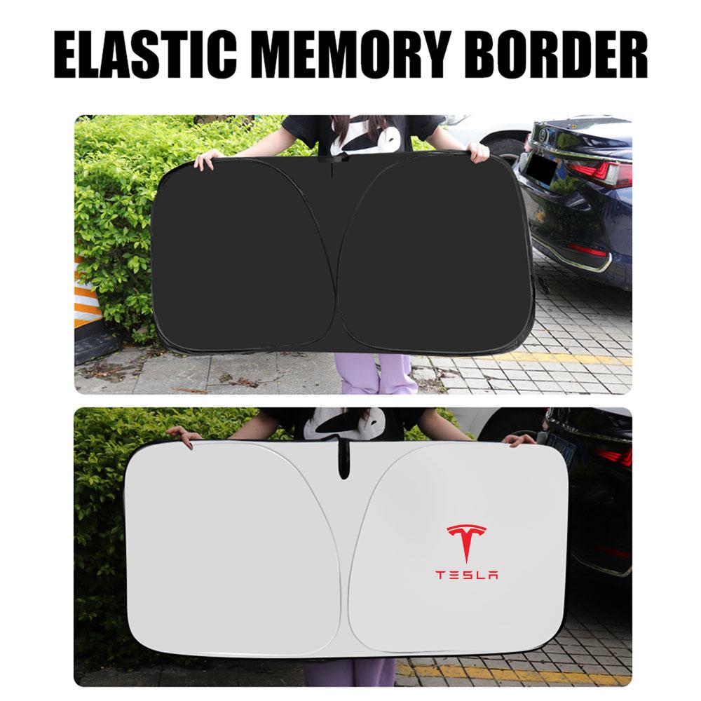 AAAIM1 Car Front Windshield Sun Visor Foldable Sun Shade Cover for Tesla Model Y Model 3 2017-2023/MODEL3 Highland 2024 Model S Model X