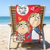 Serviette de plage ultra-douce sur le thème de Charlie et Lola, Idéale pour la piscine - le camping, la plongée - Essentiel de voyage parfait, Serviette de plage vibrante.