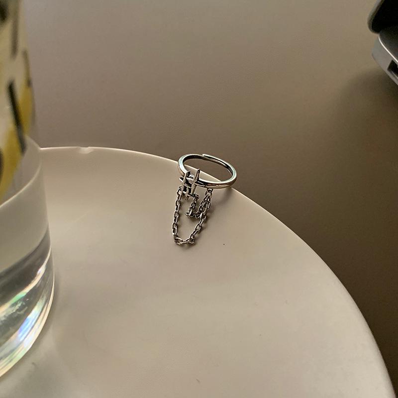 Korean-Japanese Twist Weave Star Tassel Adjustable Ring for Women