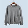 Round Neck Side Loose Zip Long Sleeves Autumn and Winter Knitting Sweater Pullover Bottoming Shirt Asymmetrical Women's Clothing Tops