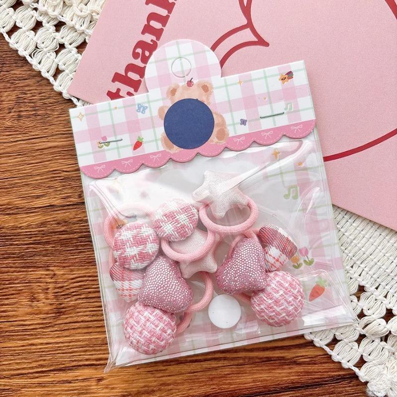 5/10 Stück Kinder Kleine Gummibänder Herz Schleife Mini Mädchen Haarseile Bänder Baby Mädchen Süße Haarbänder Kopfschmuck