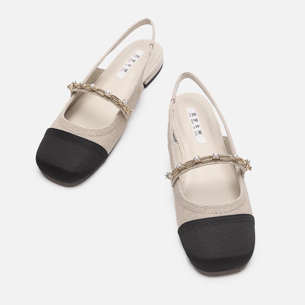 New Sweet Women Mules Sandals Spring Summer Fashion Pearl Walking Comfy Wedding Shoes