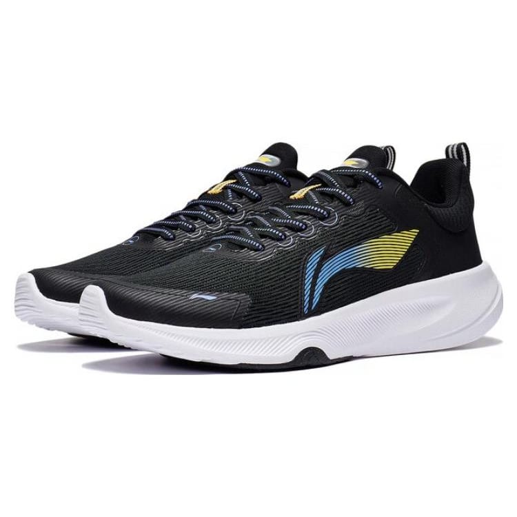 Li Ning Lanying Light Breathable Rebound Abrasion Resistant Low top Badminton Shoes Men's Black Yellow Blue AFVT011-1
