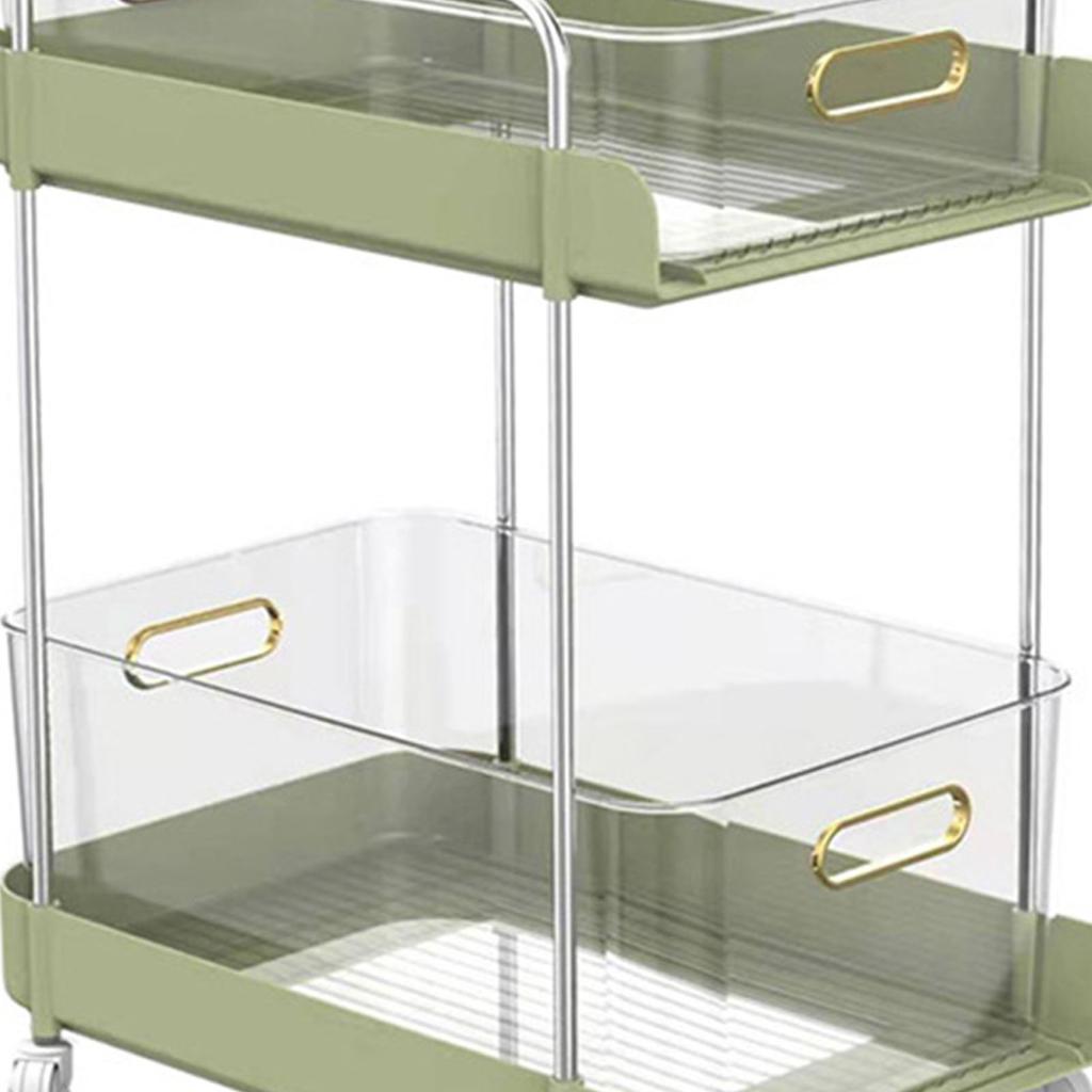 Rollwagen 2 Etagen Großes Fassungsvermögen Mobiler Servierwagen Buch Lebensmittel Aufbewahrung Organizer für Zuhause Küche