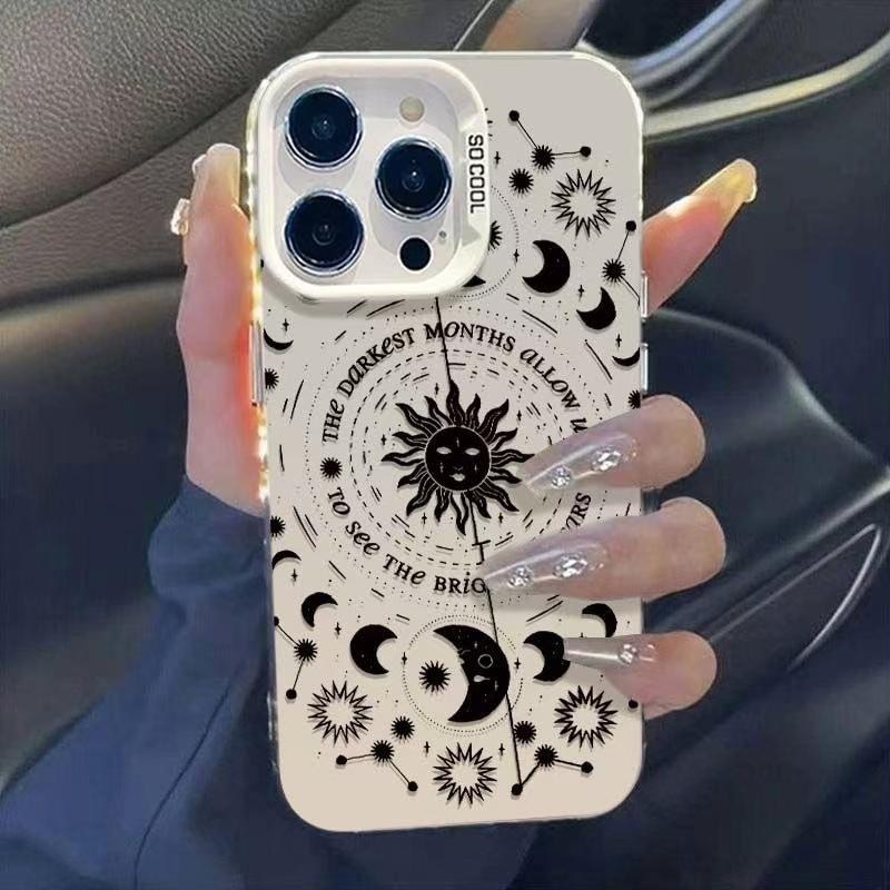 

Vintage Sun Moon Tarot Astrology Pattern Design Protective Cover for iPhone 17 16 15 14 13 12 11 16E Series Pro Max Plus iphone 14