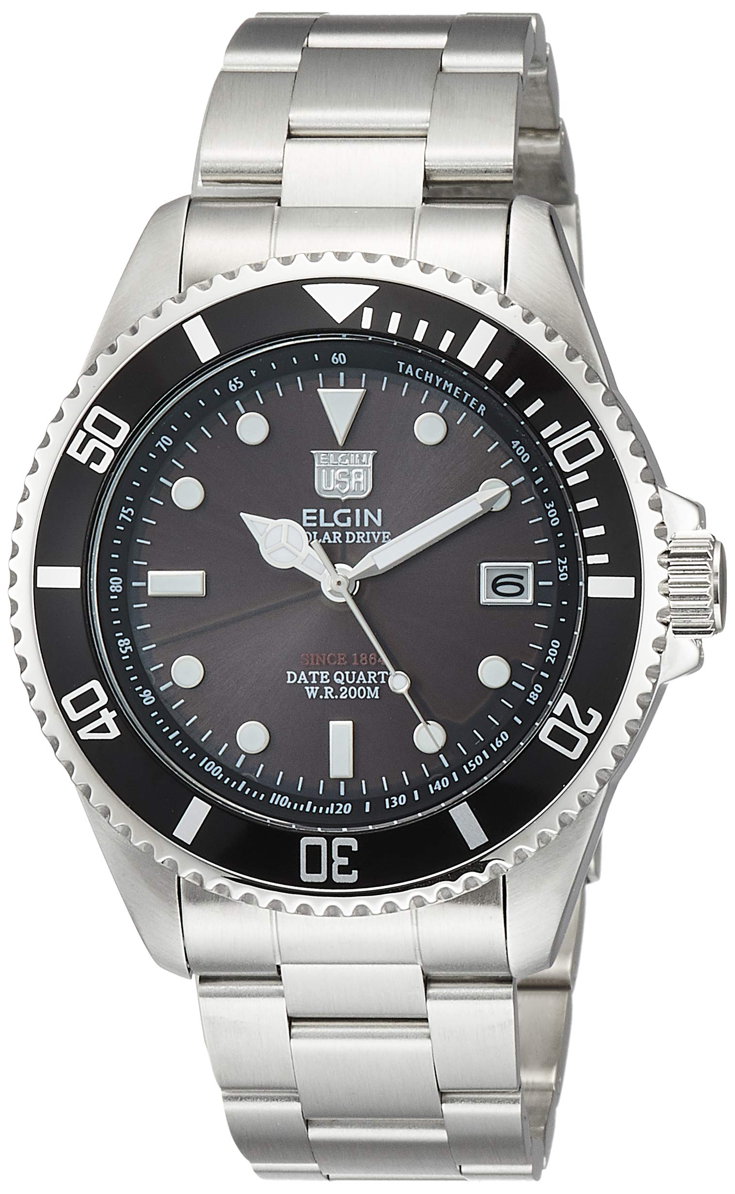 

Часы серебряные [Elgin] FK1426S-B мужские чёрный