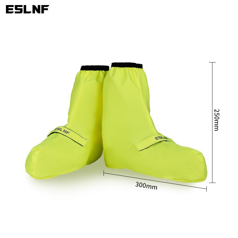 ESLNF Windproof Waterproof Shoe Covers High Visibility Reflective Anti-Slip Reusable Overshoes for Motorcycle Cycling