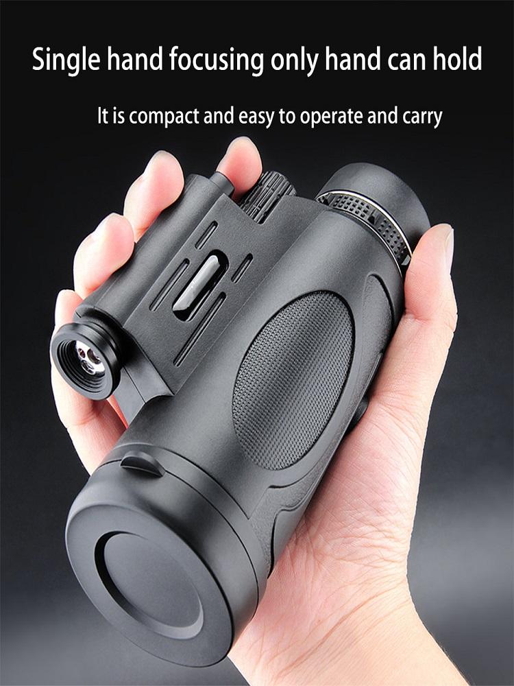 Hd Professional Monocular Powerful Binoculars Long Range Telescope With Lights Bak4 Zoom Portable Lll Night Vision
