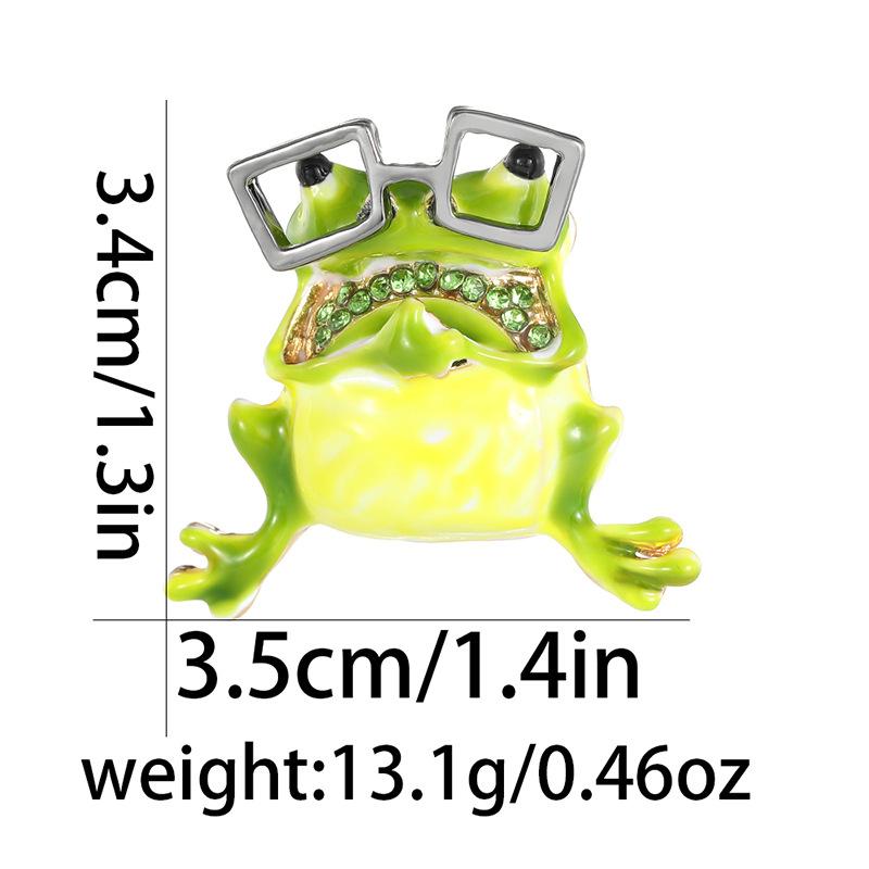 Eulen-Frosch-Brosche, Strassstein-Ölgemälde umweltfreundlich, Legierung Brustblume, vielseitige Persönlichkeit, Tierbrosche, Europäisch und Amerikanisch