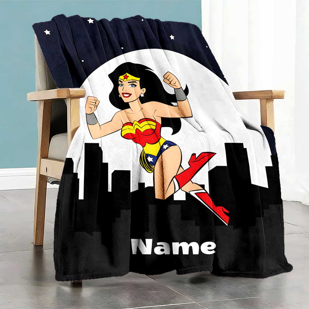 Warner Bros. Films (2) Personalized Name Blanket Cozy Customizable Blanket Comfortable for Home Decor Chair Office Chair Bed for All Occasions
