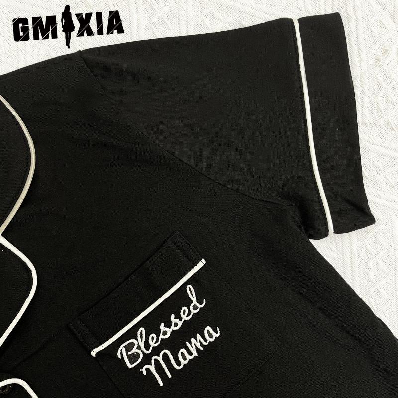 GMXIA Pajamas Women's Models Spring and Summer Short-sleeved Trousers Homewear Two-piece Set