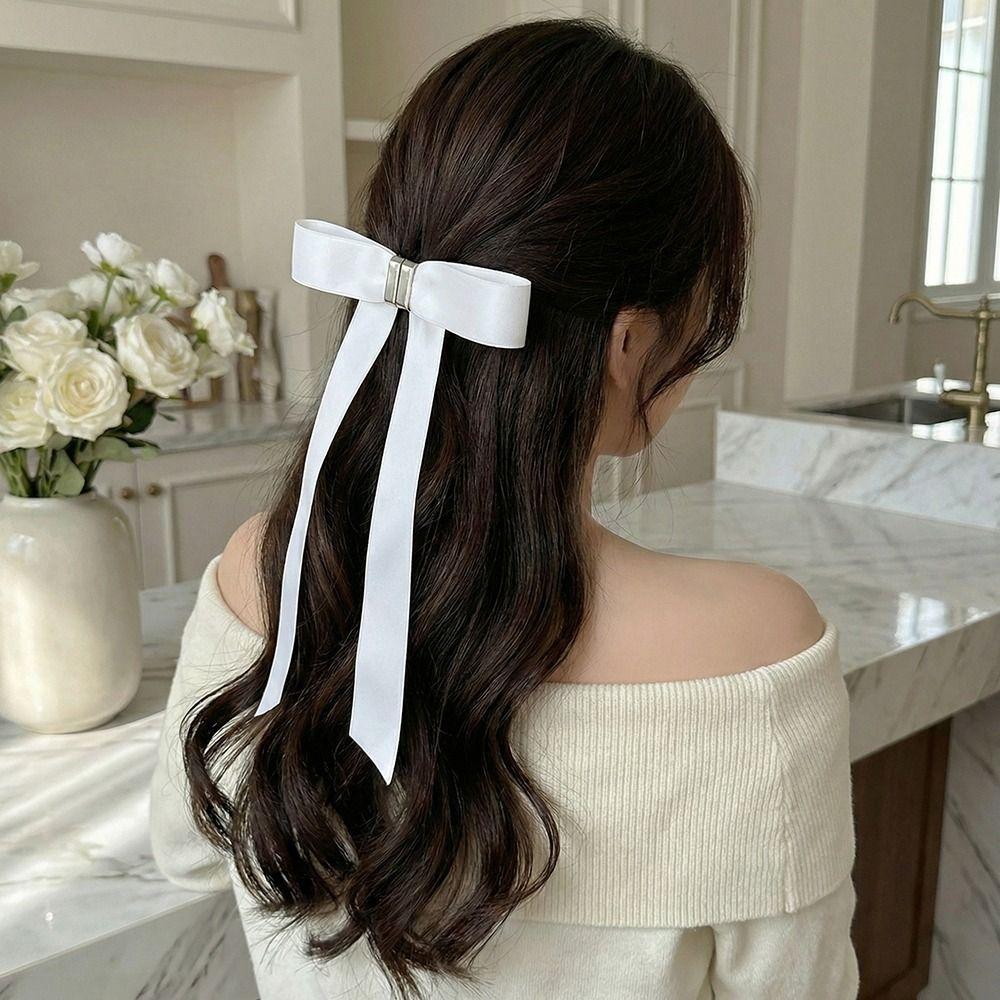 No Crease Magnetic Hair Clip Long Ribbons Elegant Hair Accessories  Girls