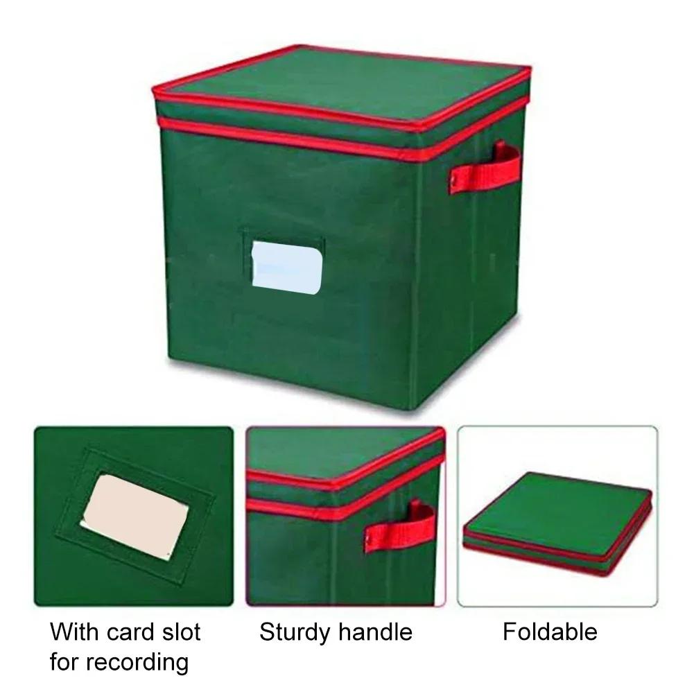 Christmas Ornament Storage Box Made With Durable-Oxford Polyester Material Holds Up To 64 Holiday Ornaments Decoration Balls