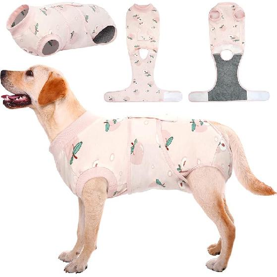 Kuoser Recovery Suit for Dogs Cats After Surgery, Professional Pet Recovery Shirt Dog Abdominal Wounds Bandages, Substitute E-Collar & Cone,Prevent