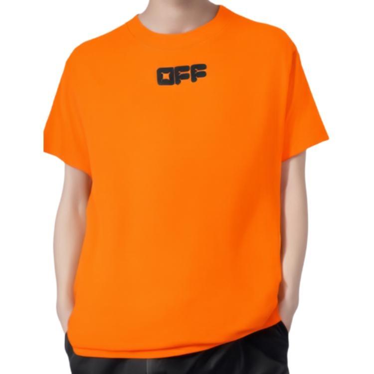 Off-White OFF WHITE Dinosaur Series T Shirts Men's Orange Crew Neck Moderate OMAA027F21JER0032010