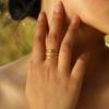 Women's 3PCS Set Stainless Steel Ring, Gold Color Plating 2mm Slim Plain Finger Band Rings, Trendy Stacked Jewelry for Party
