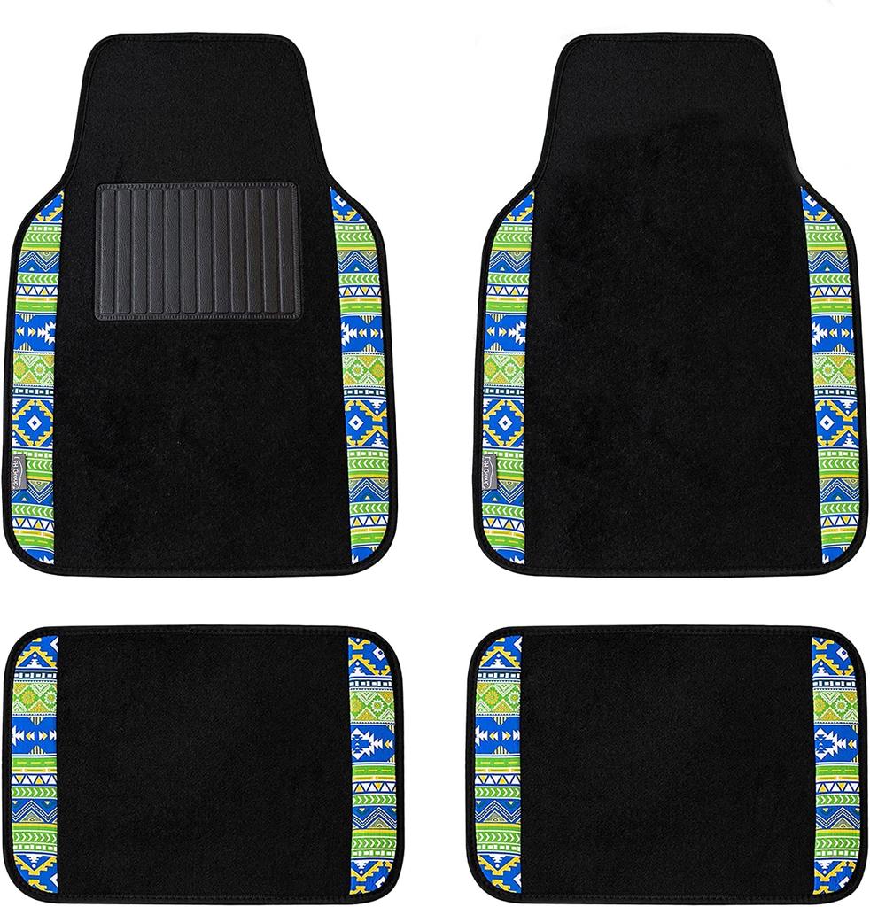 FH Group Gruppe Grün Auto Fußmatte Universal Mesa11 Südwestlich Passend und 64 x 46 30 x 46 cm Importiert von F14411MULTIGREEN (FH International) Matten, Passform,