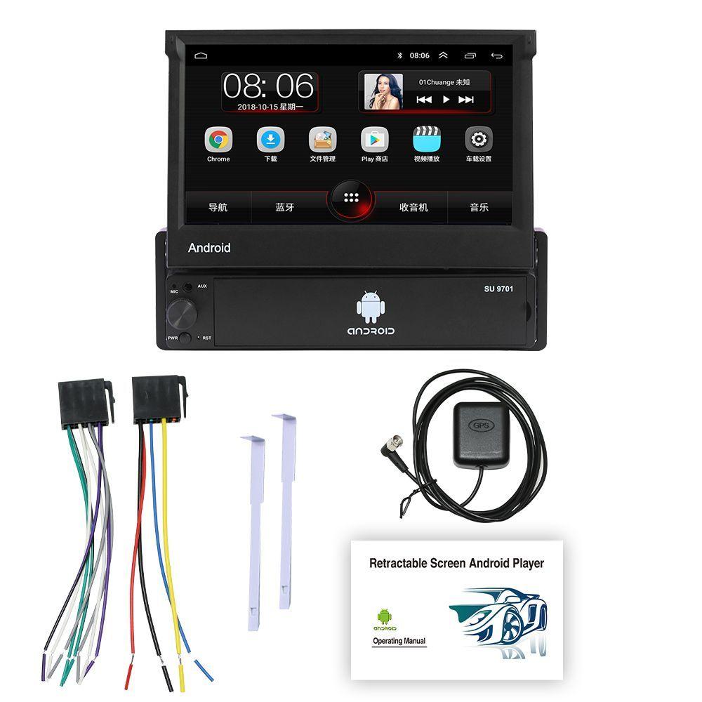9701 7" HD faltbares Auto-Android-Radio, manuell einziehbarer Bildschirm, Auto-MP5-Player, Bluetooth-FM-Empfänger