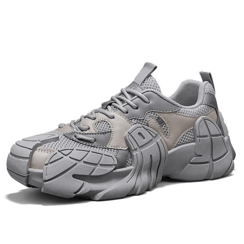 Men's shoes new summer breathable sports and leisure shoes men's outdoor mesh shoes platform-soled personalized mecha shoes trendy shoes