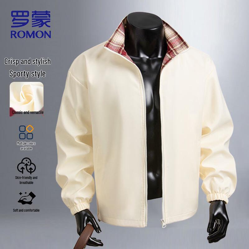 

ROMON Men s Stand Collar Casual Jacket 4XL