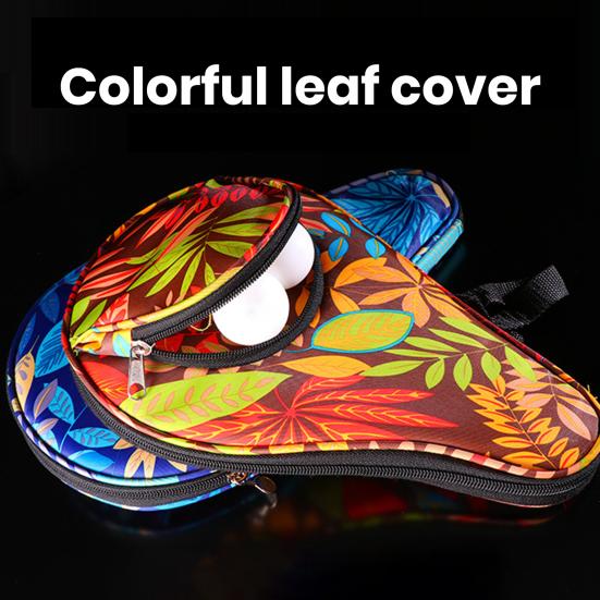 Table Tennis Racket Bag Exquisite Pattern Zipper Closure Anti-scratch Dustproof with Pocket Protective