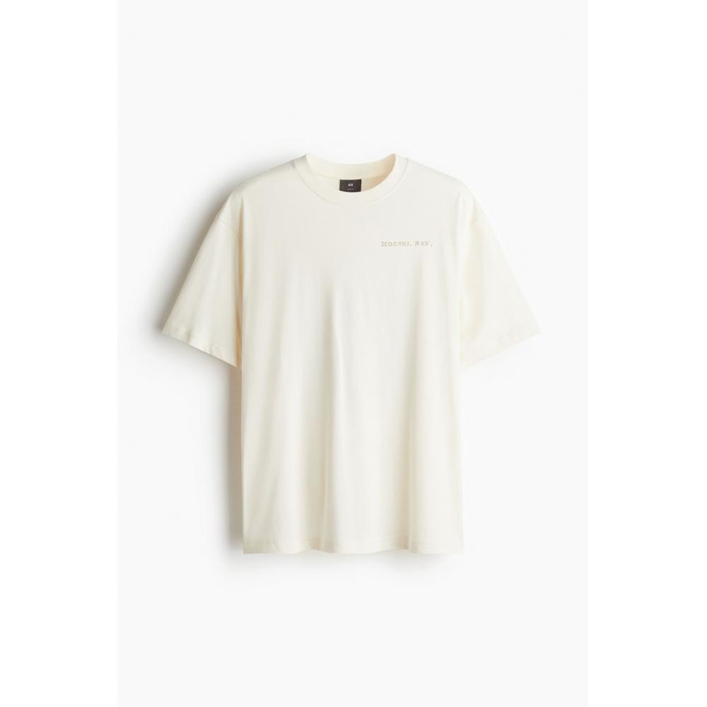 

H M Loose FiT PrinT T sHirT wHiTe M