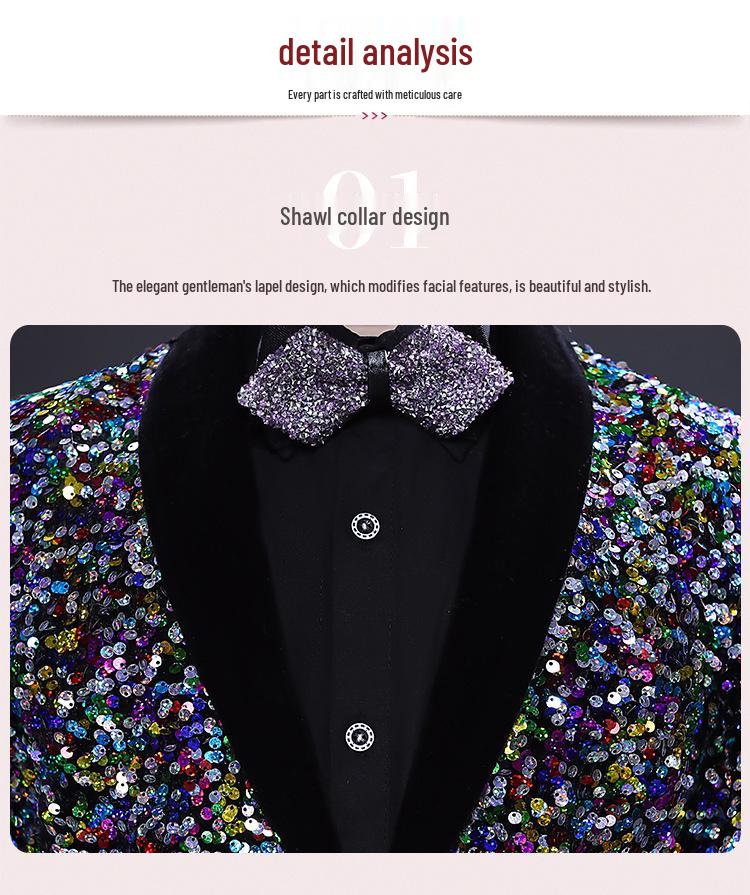 Children's Sequin Suit for Boys - Formal Wear for Stage, Flower Boy, or MC Events