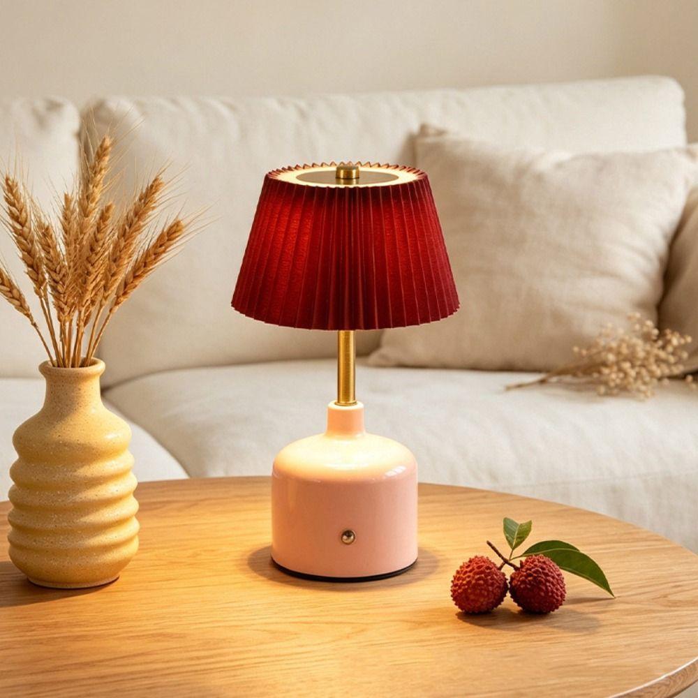 Ruffled Skirt Table Lamp Pleated Design Night Light Decorative Light Desk Lamp Bedroom