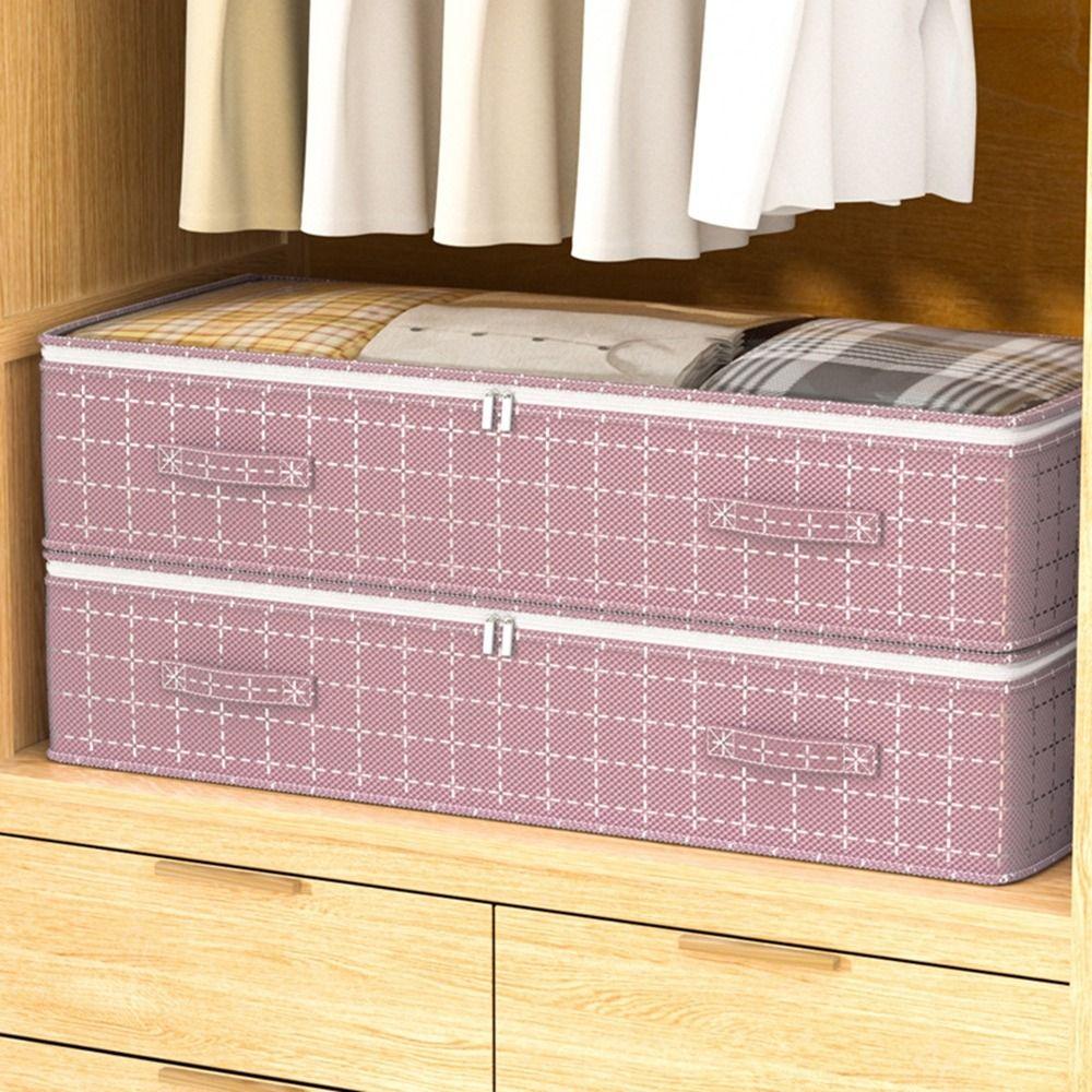 Dual Zipper Under Bed Storage Bag Clear Window Quilt Clothes Storage Bag  Dormitory