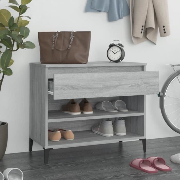 VidaXL Shoe Cabinet Sonoma Grey 70x36x60 Cm Engineered Wood 819770