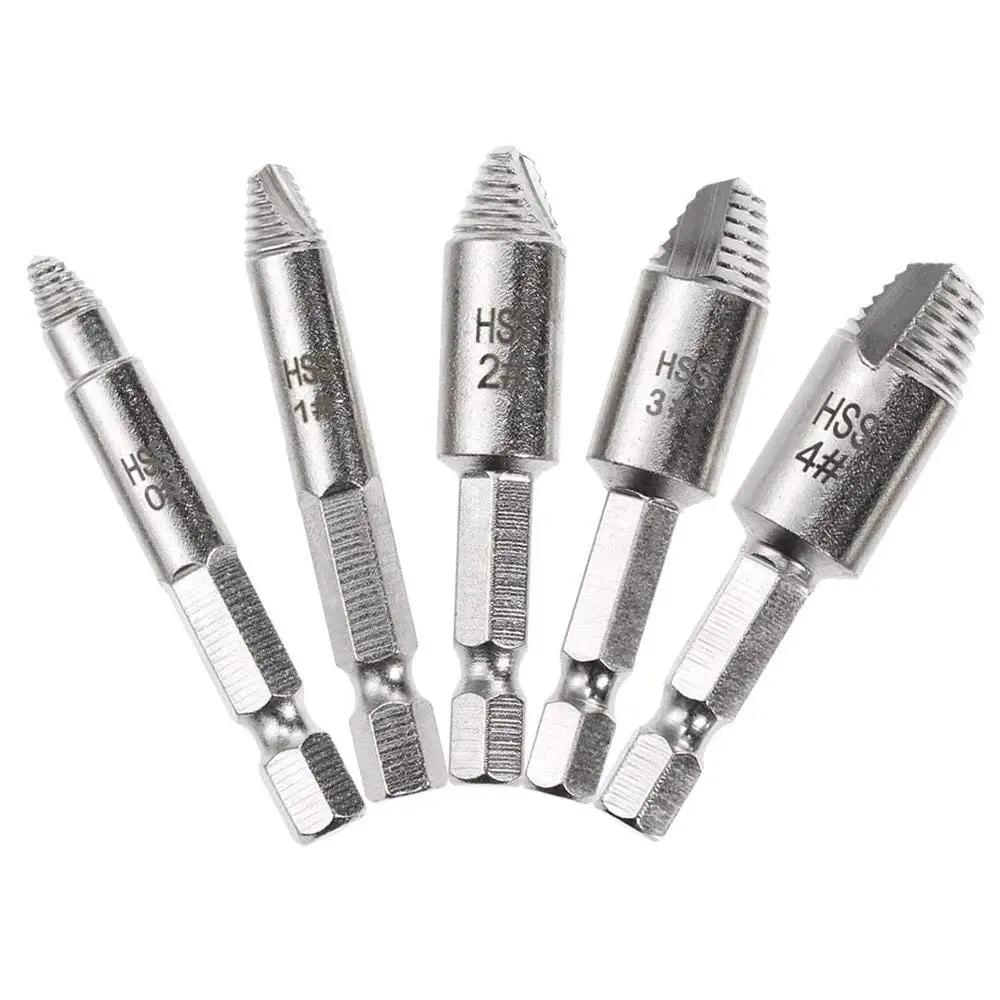 Damaged Screw Extractor Set  Easily Remove Stripped or Damaged Screws High-Speed Steel Stripped Screw Removers