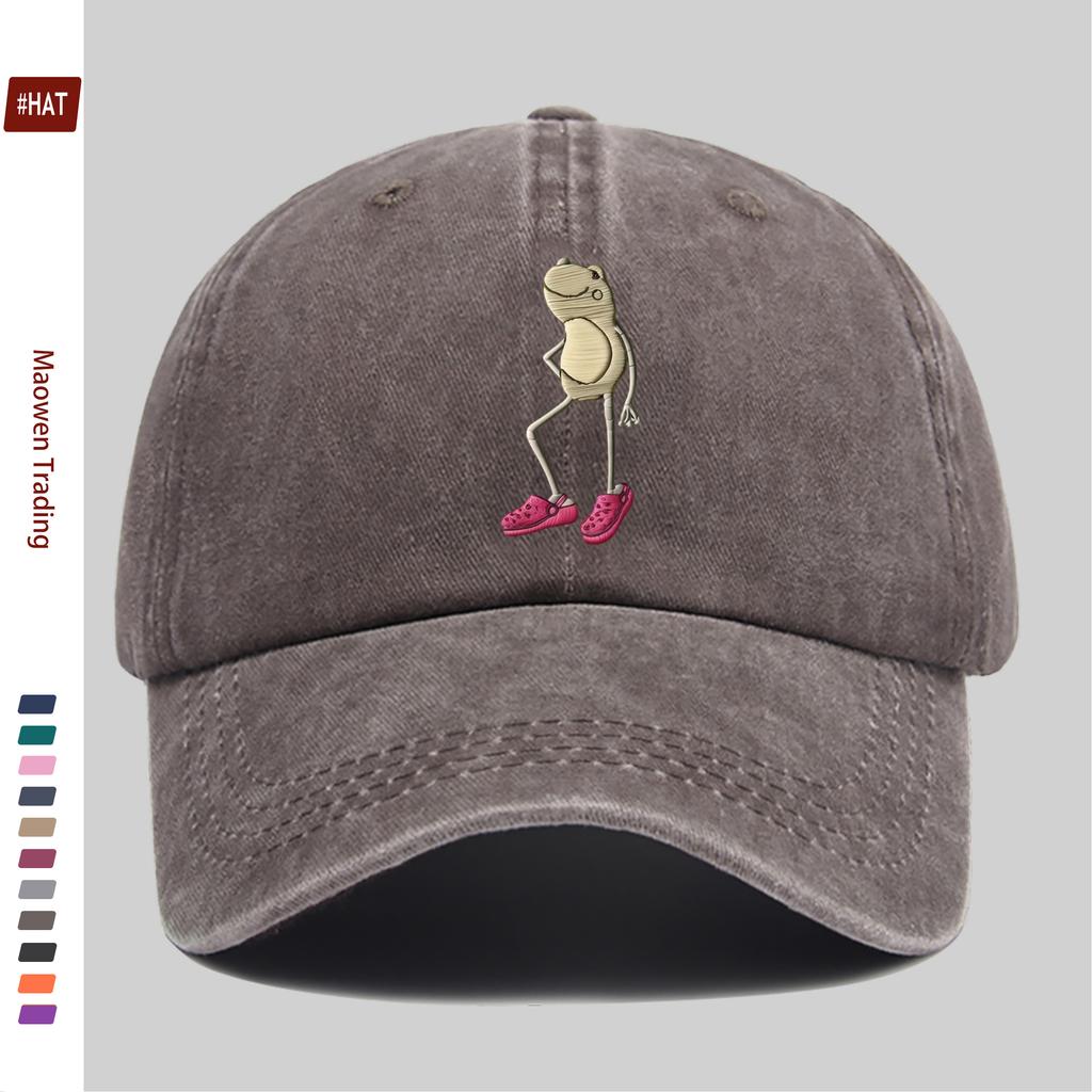 pc Cartoon Frog Print Baseball Cap Casual Printed Sun Hat Comfortable Lightweight Decorative Hat with Adjustable Strap Truck