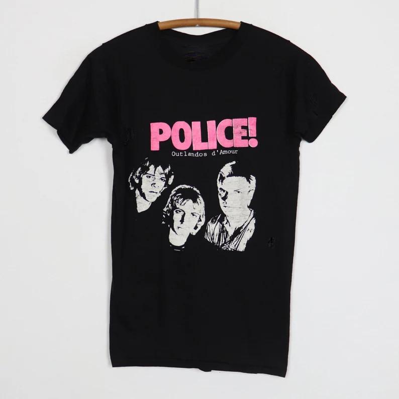 Vtg 1978 The Police Band Heavy Cotton Black S-5XL Unisex Tee Shirt Unisex T-Shirt S